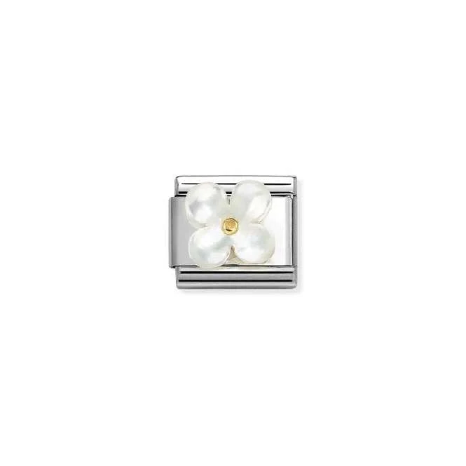 Classic Gold and White Mother Of Pearl Flower Flowers & Nature Charms