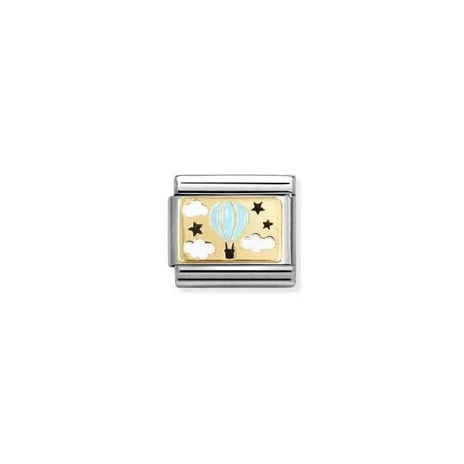 Classic Gold and Enamel Blue Hot Air Balloon Friends & Family Charms