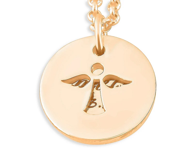 ROSÉ GOLD KETTE VERGOLDET MIT ENGEL, TAUFKETTE, SCHUTZENGEL