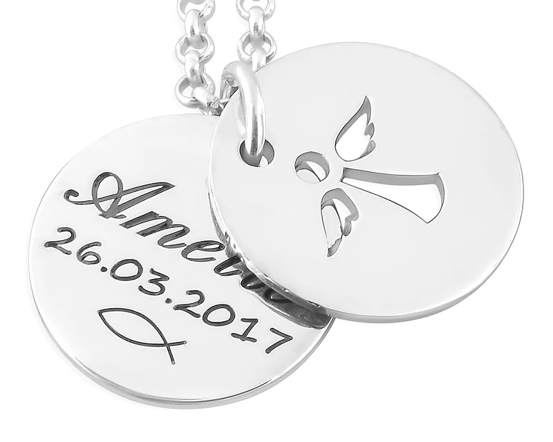 TAUFKETTE MIT ENGEL, TAUFSCHMUCK MIT NAMEN, SCHUTZENGEL