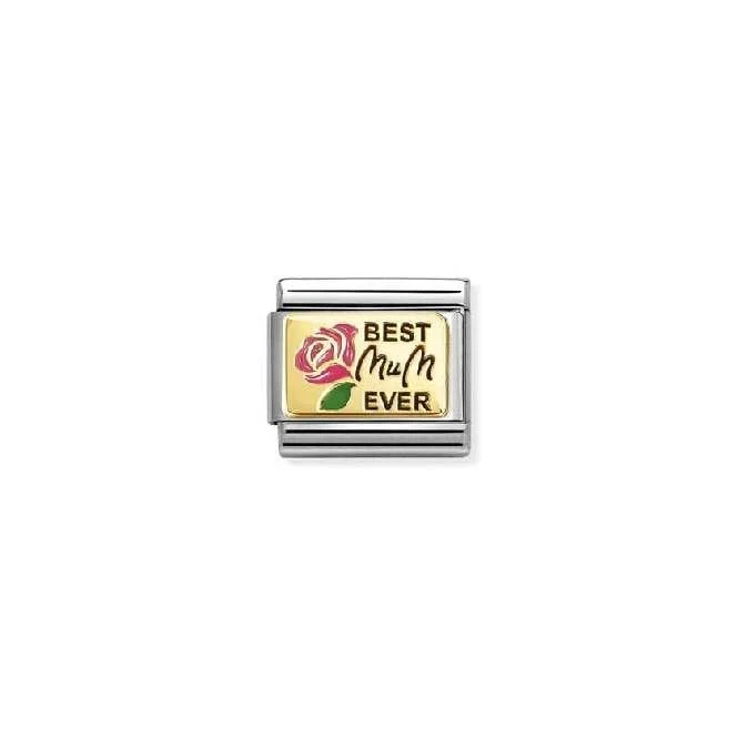 Classic Gold and Enamel Pink Best Mum Ever Friends & Family Charms