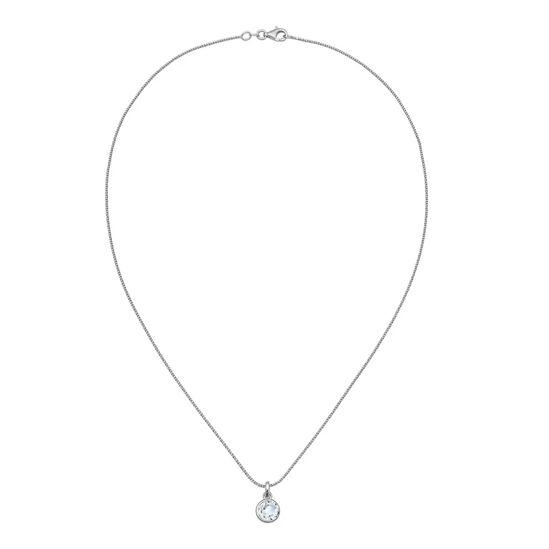 Kordel-Halskette Solitär Anhänger | Mit Kristallen von Swarovski® (Weiß)