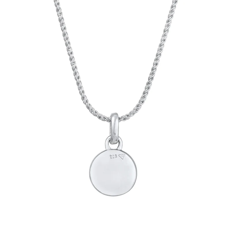 Kordel-Halskette Solitär Anhänger | Mit Kristallen von Swarovski® (Weiß)