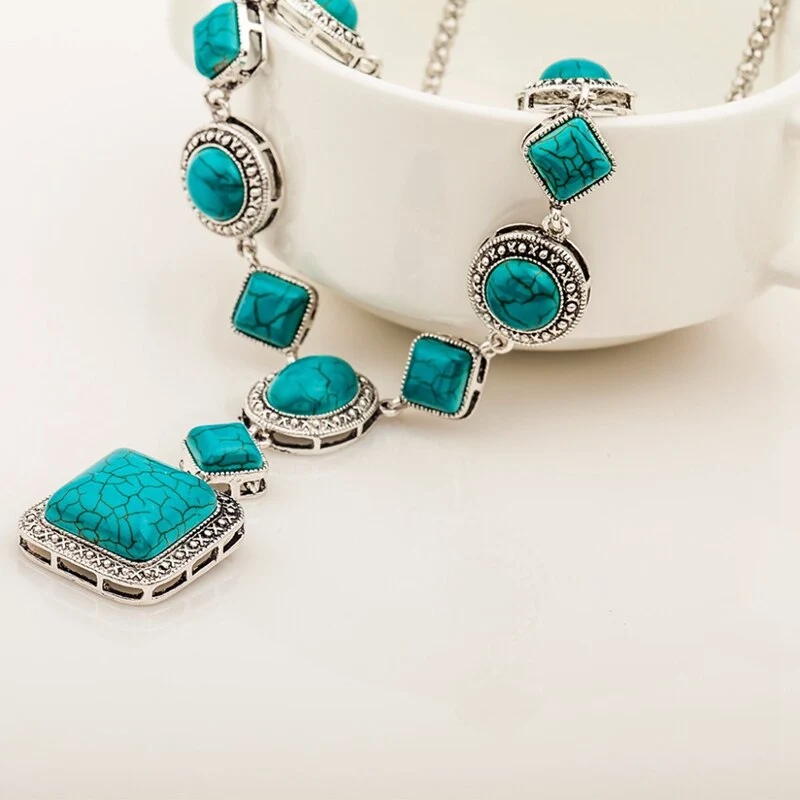 Türkise Halskette Vintage-Diamant-Halskette