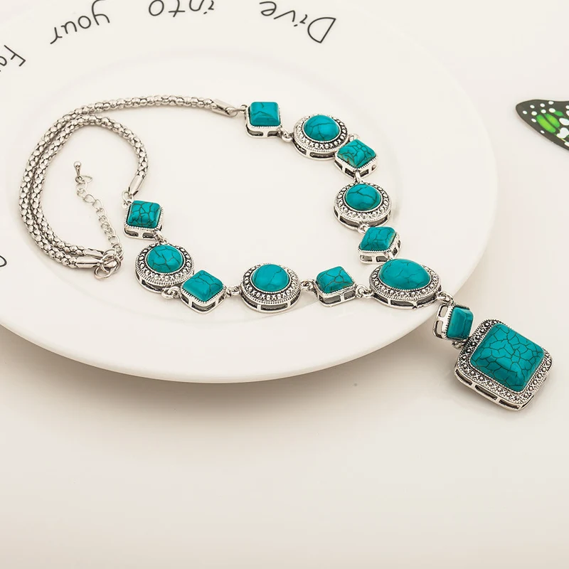 Türkise Halskette Vintage-Diamant-Halskette
