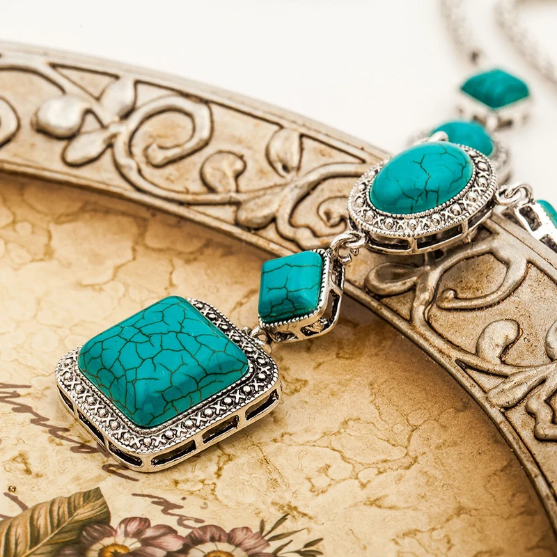 Türkise Halskette Vintage-Diamant-Halskette