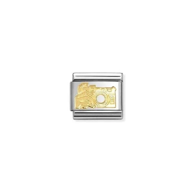 Classic Gold Camera with Hand Sports & Hobbies Charms