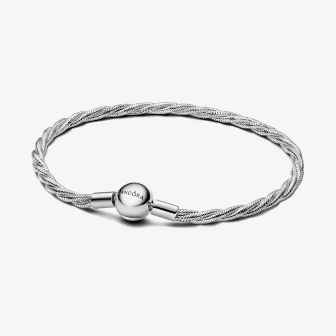 Round Clasp Twisted Snake Chain Bracelet, 18cm