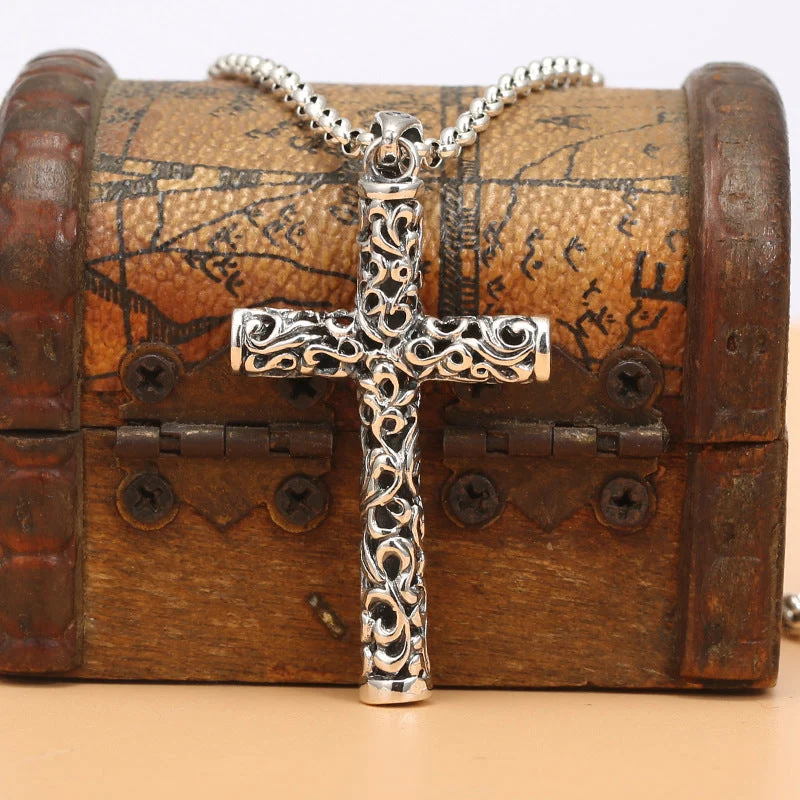 Vintage Kreuz Anhänger Halskette