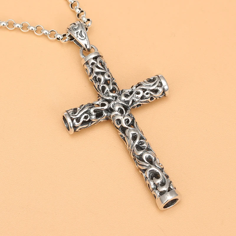 Vintage Kreuz Anhänger Halskette
