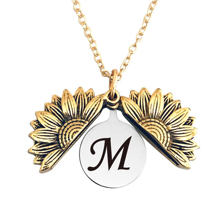 Vintage Gold Doppelte Sonnenblumen Halskette