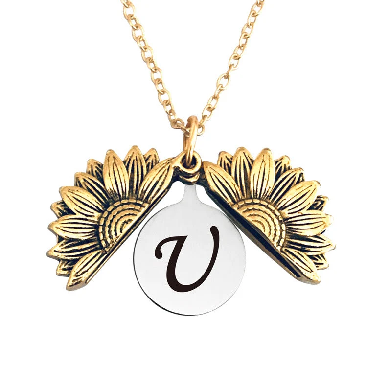 Vintage Gold Doppelte Sonnenblumen Halskette