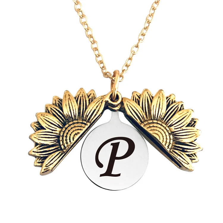 Vintage Gold Doppelte Sonnenblumen Halskette