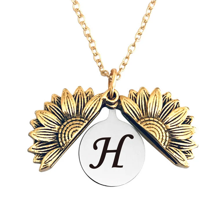Vintage Gold Doppelte Sonnenblumen Halskette