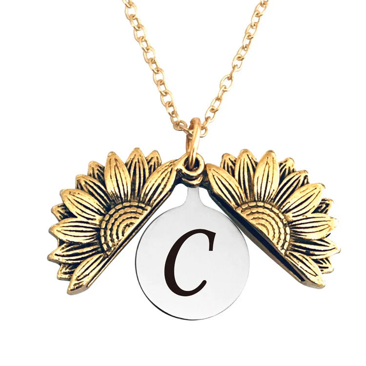 Vintage Gold Doppelte Sonnenblumen Halskette