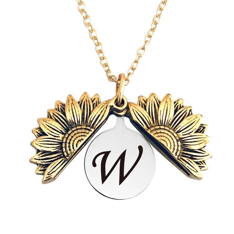 Vintage Gold Doppelte Sonnenblumen Halskette
