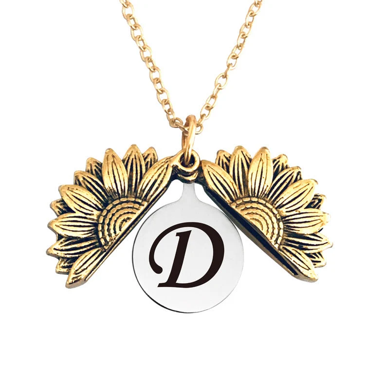 Vintage Gold Doppelte Sonnenblumen Halskette