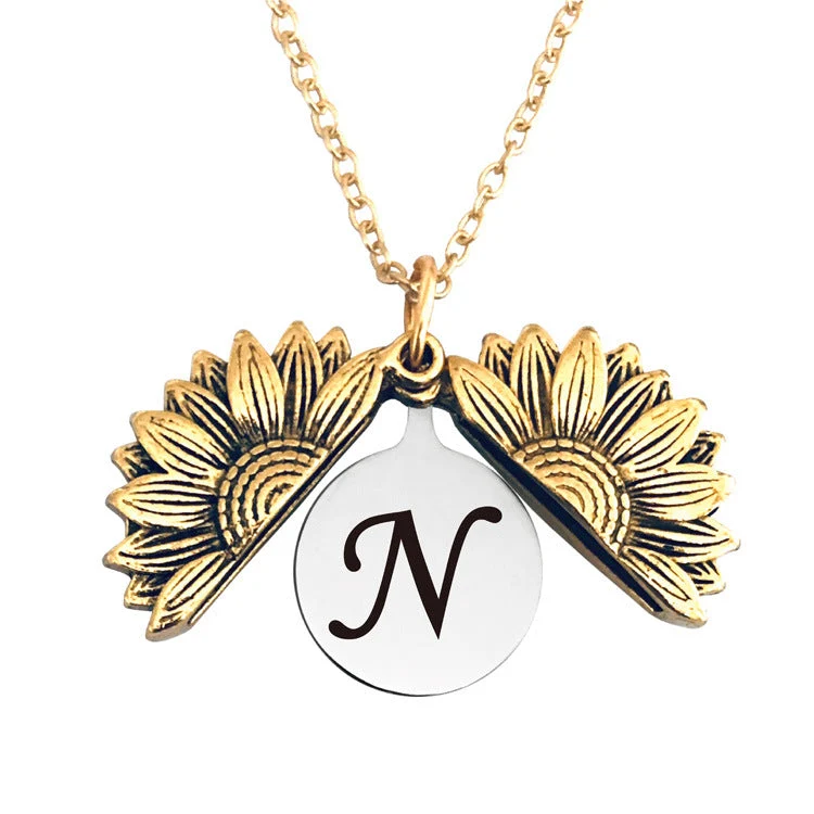 Vintage Gold Doppelte Sonnenblumen Halskette