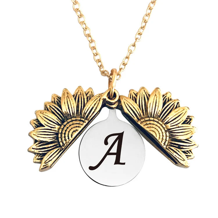 Vintage Gold Doppelte Sonnenblumen Halskette