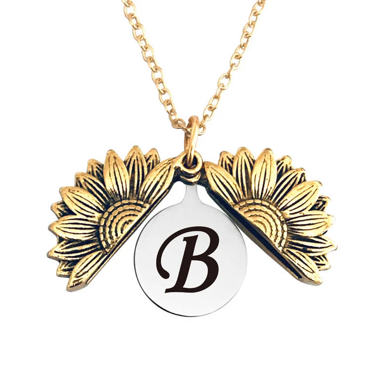 Vintage Gold Doppelte Sonnenblumen Halskette