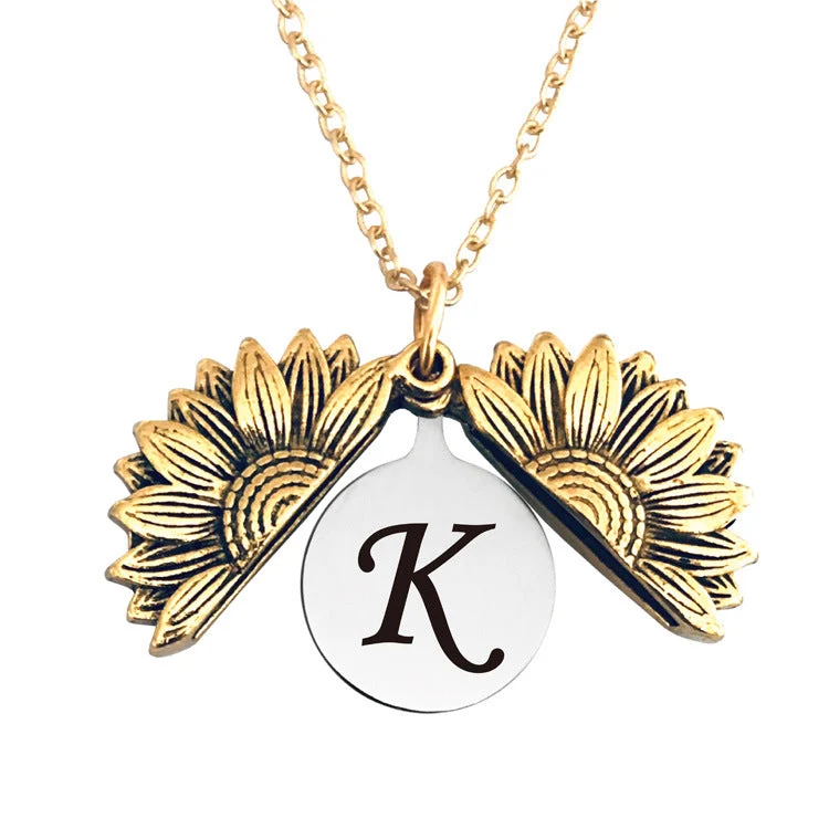 Vintage Gold Doppelte Sonnenblumen Halskette