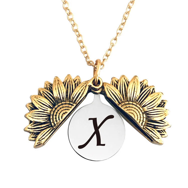 Vintage Gold Doppelte Sonnenblumen Halskette
