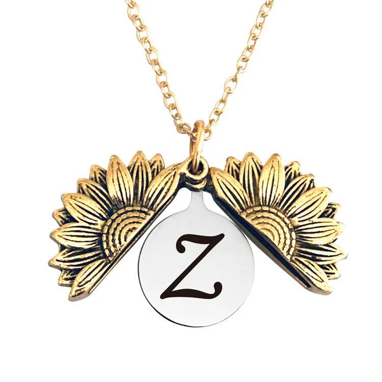 Vintage Gold Doppelte Sonnenblumen Halskette