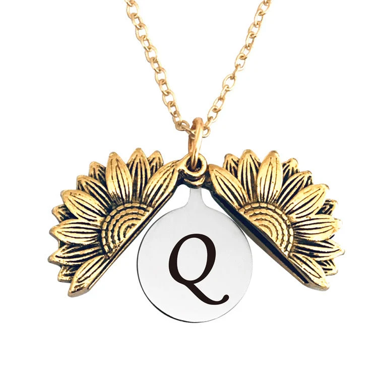 Vintage Gold Doppelte Sonnenblumen Halskette