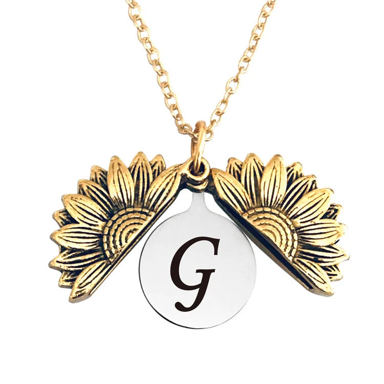 Vintage Gold Doppelte Sonnenblumen Halskette