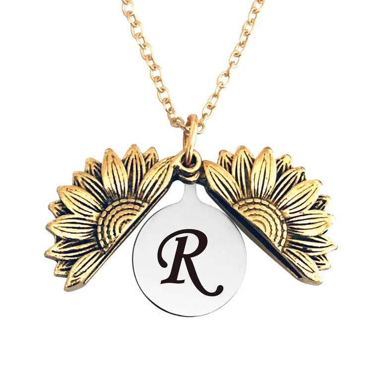 Vintage Gold Doppelte Sonnenblumen Halskette