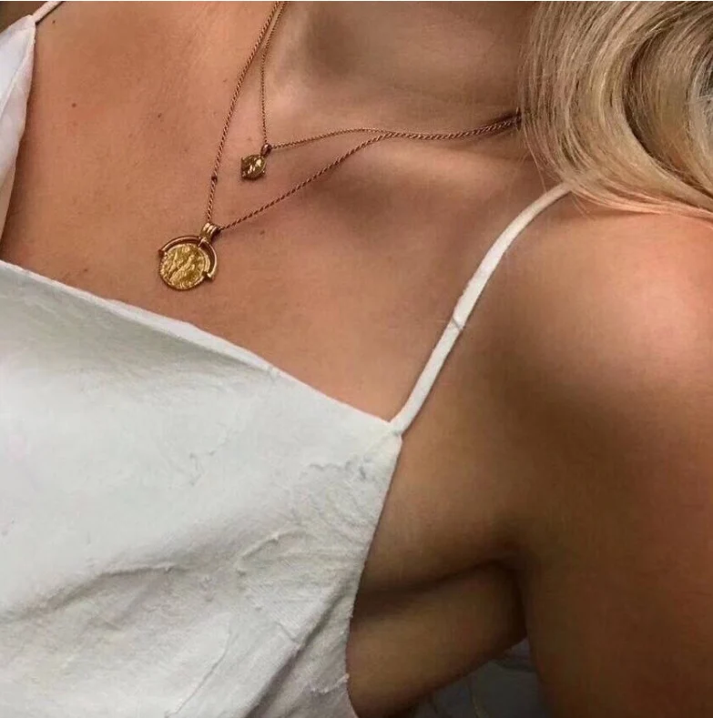 Vintage goldene römische Münzkette