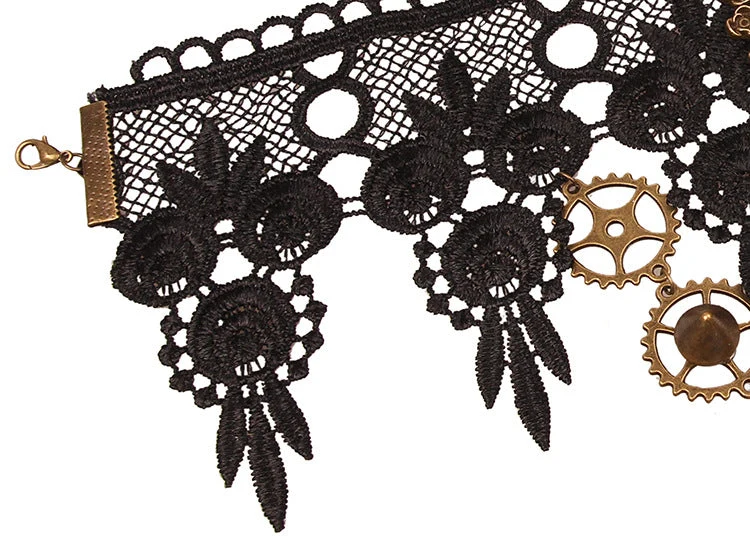 Vintage-Kristall-Spitzen-Halskette für Damen