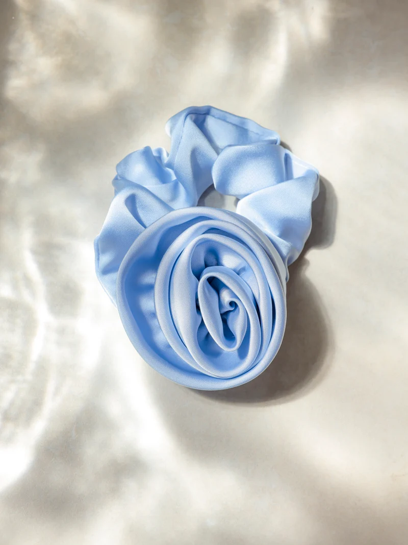Eternal Rose Blue Scrunchie