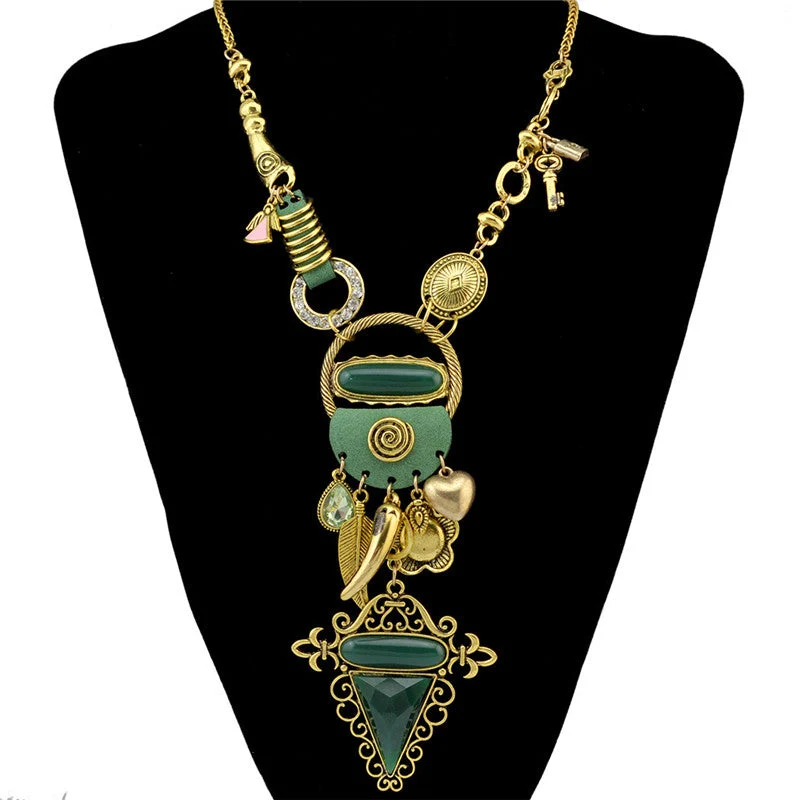 Vintage mehrschichtige Edelsteinkette