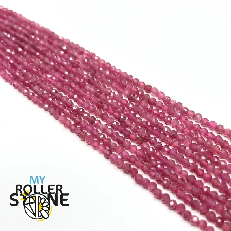 Rosa Turmalin facettierte Perle 3A