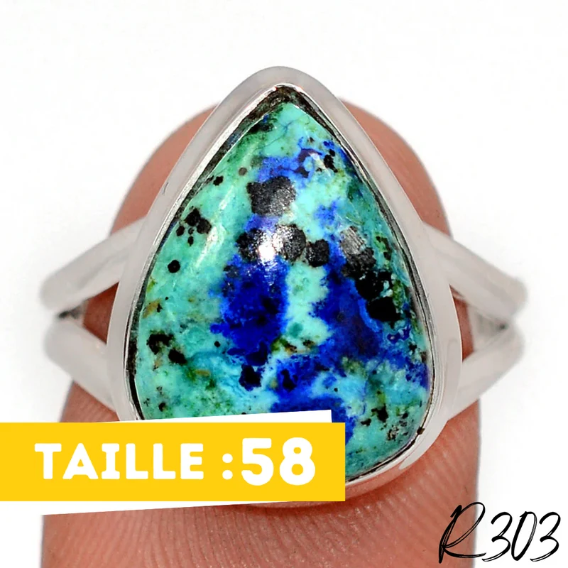 Azurit Malachit Ring 925 Silber R303