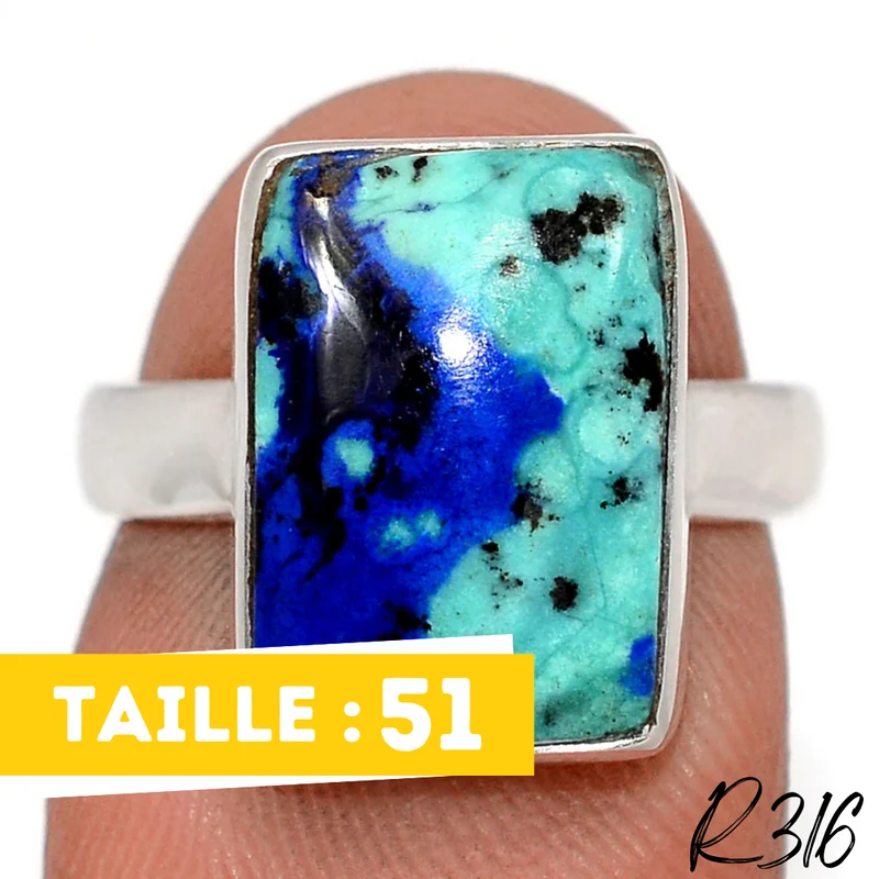 Azurit Malachit Ring 925 Silber R316
