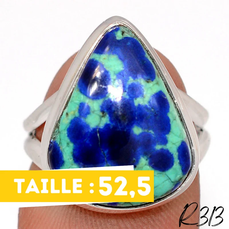 Azurit Malachit Ring 925 Silber R313
