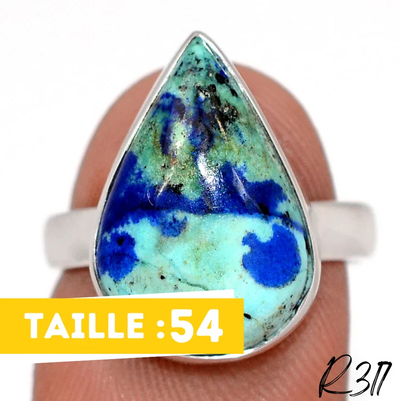 Azurit Malachit Ring 925 Silber R317