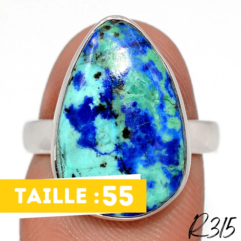 Azurit Malachit Ring 925 Silber R315