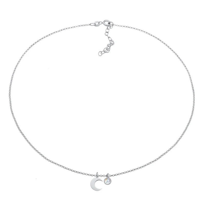 Choker Halbmond | Mondstein (Weiß)