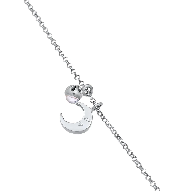 Choker Halbmond | Mondstein (Weiß)