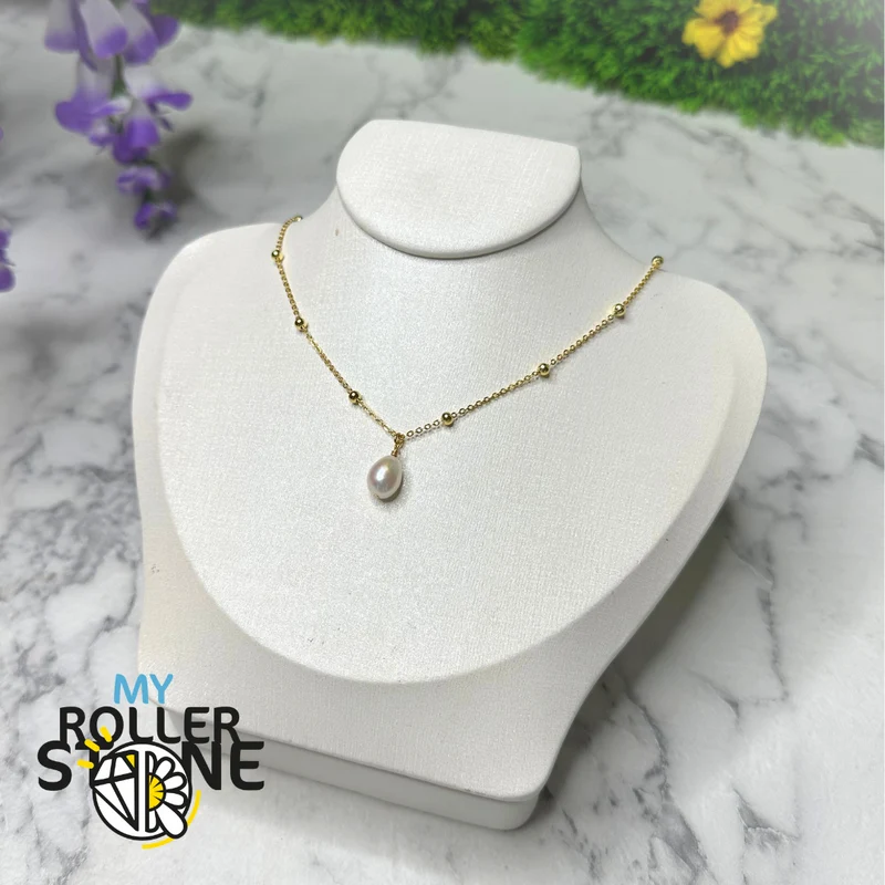 Halskette mit Zuchtperle 925 Silber (Gold oder Silber)