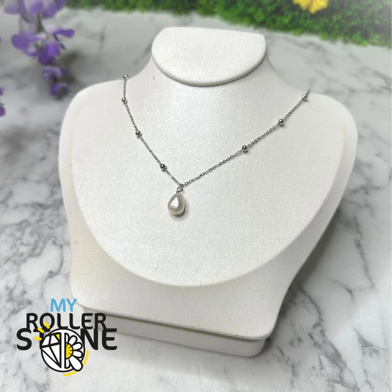Halskette mit Zuchtperle 925 Silber (Gold oder Silber)