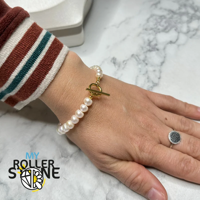 925 Silber Zuchtperlen Armband T-Verschluss