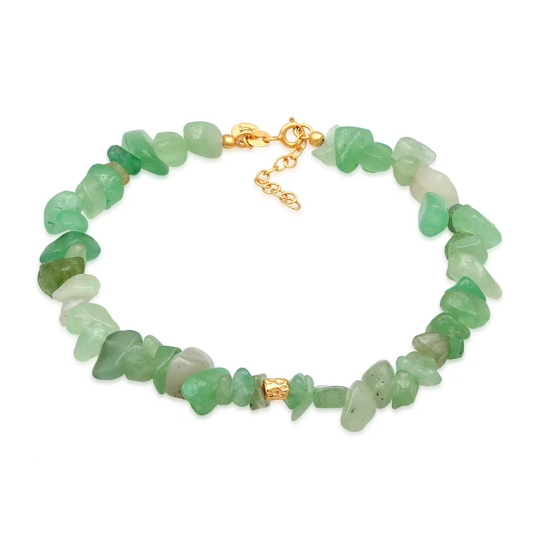 Fußkettchen Beads | Aventurin Steine (Grün)