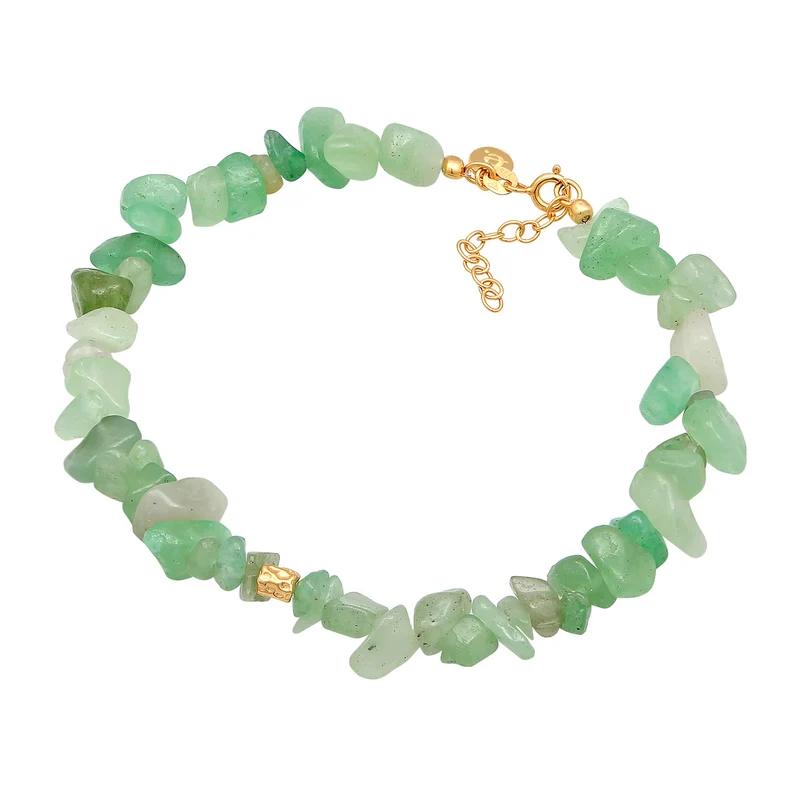 Fußkettchen Beads | Aventurin Steine (Grün)