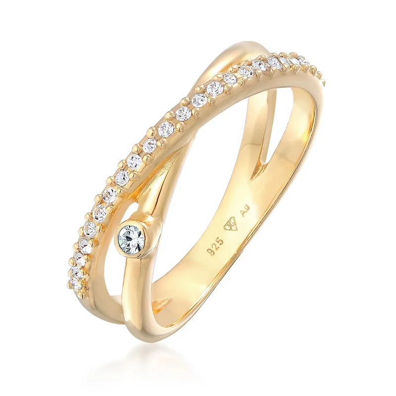 Ring Kreuz | Mit Kristallen von Swarovski® (Weiß)