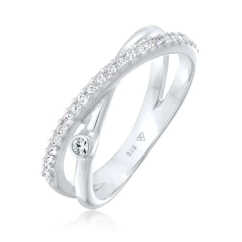 Ring Kreuz | Mit Kristallen von Swarovski® (Weiß)