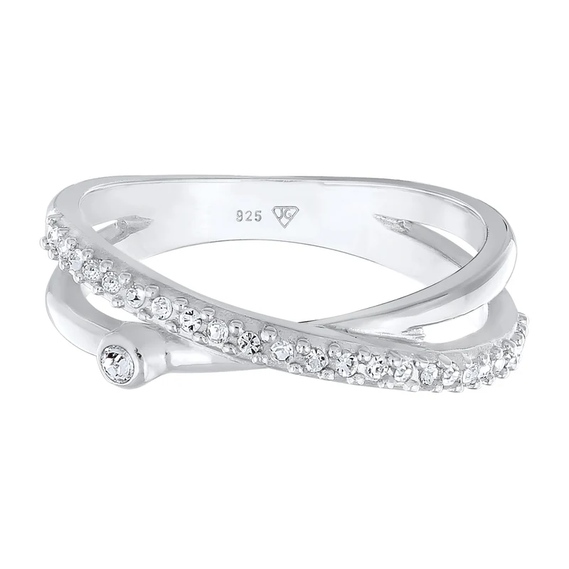 Ring Kreuz | Mit Kristallen von Swarovski® (Weiß)